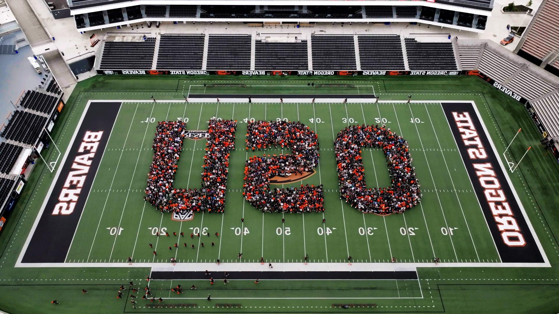 OSU Students on Reser Stadium field